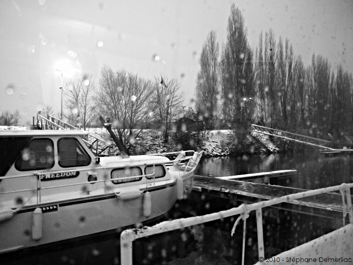 Neige sur le port